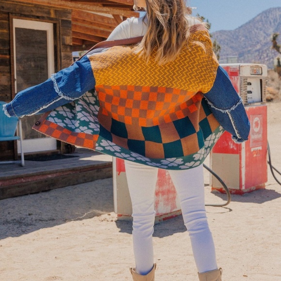 Laguna Multi Print + Denim Sleeve Cardigan - Picture 10 of 10